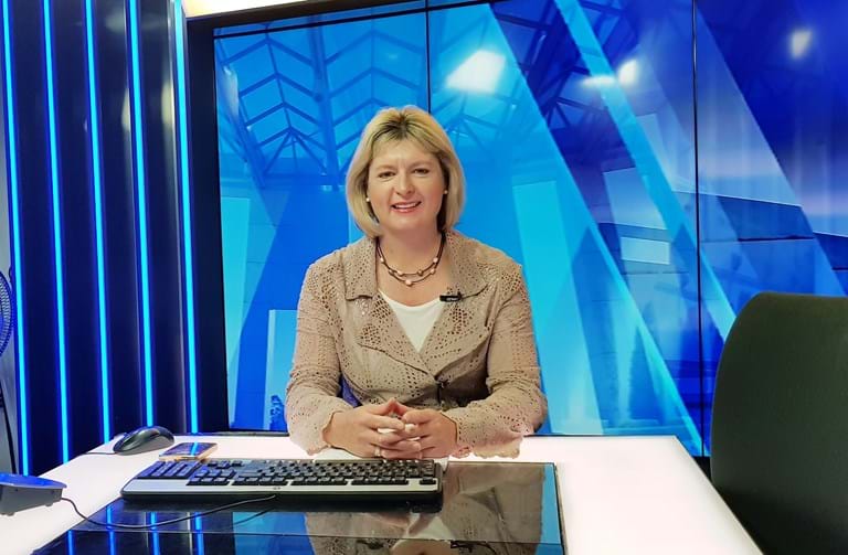 Carol Bennett in the Sky News studio, Canberra