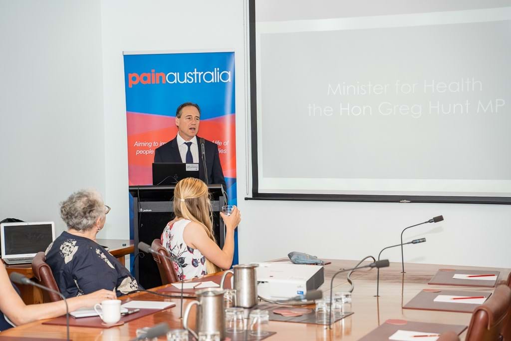 Minister of Health the Hon Greg Hunt MP at the National Pain Services Directory Launch at Parliament House, Canberra