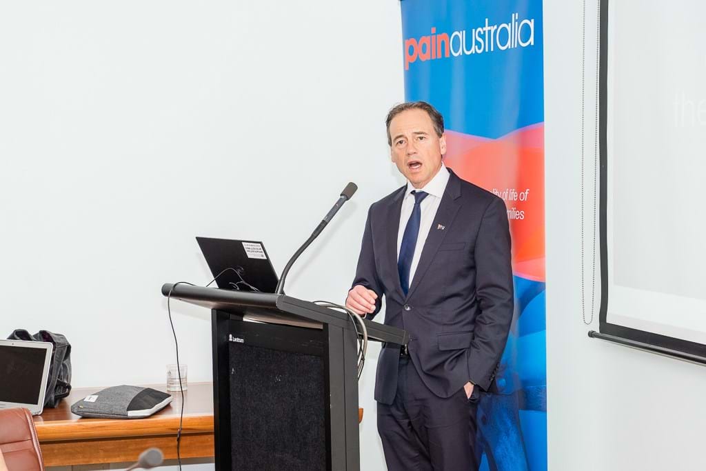 Minister of Health the Hon Greg Hunt at Painaustralia National Pain Services Directory Launch at Parliament House, Canberra