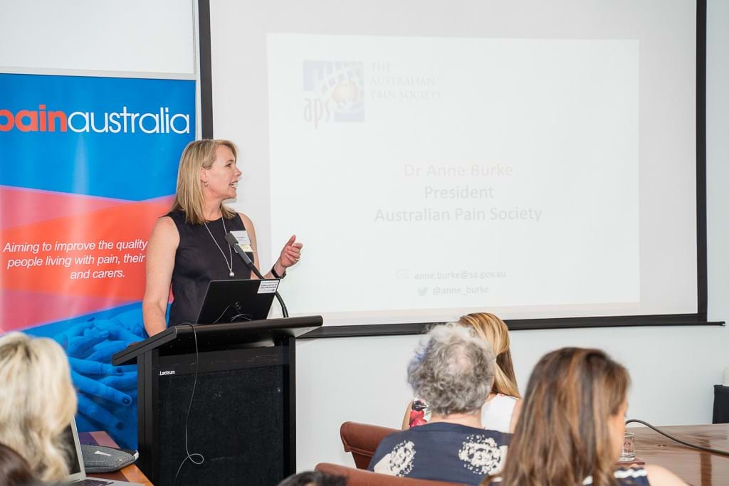 President of Australian Pain Society, Dr Anne Burke at Painaustralia National Pain Services Directory Launch.