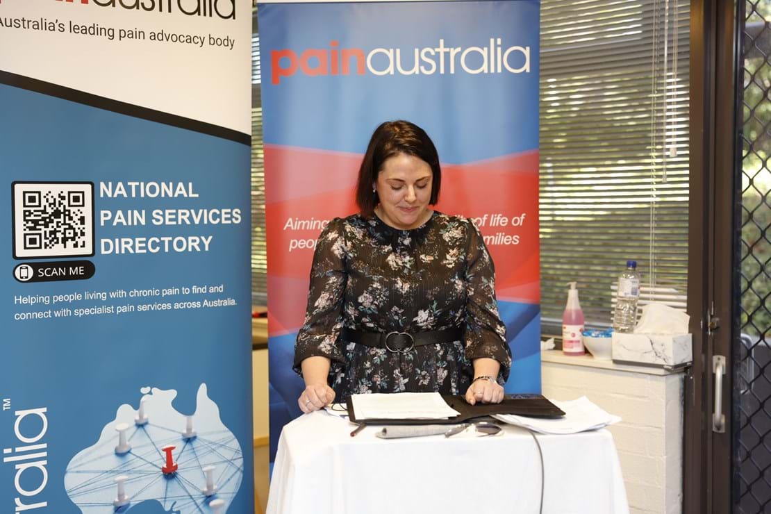 Megan Kuleas speaks at Parliamentary Friends of Pain Management Event and launch of National Pain Services Directory