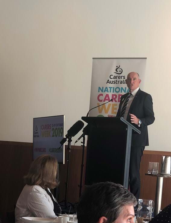 The Hon Stuart Robert MP, the Minister for the NDIS, speaks at the Carers Breakfast 2019
