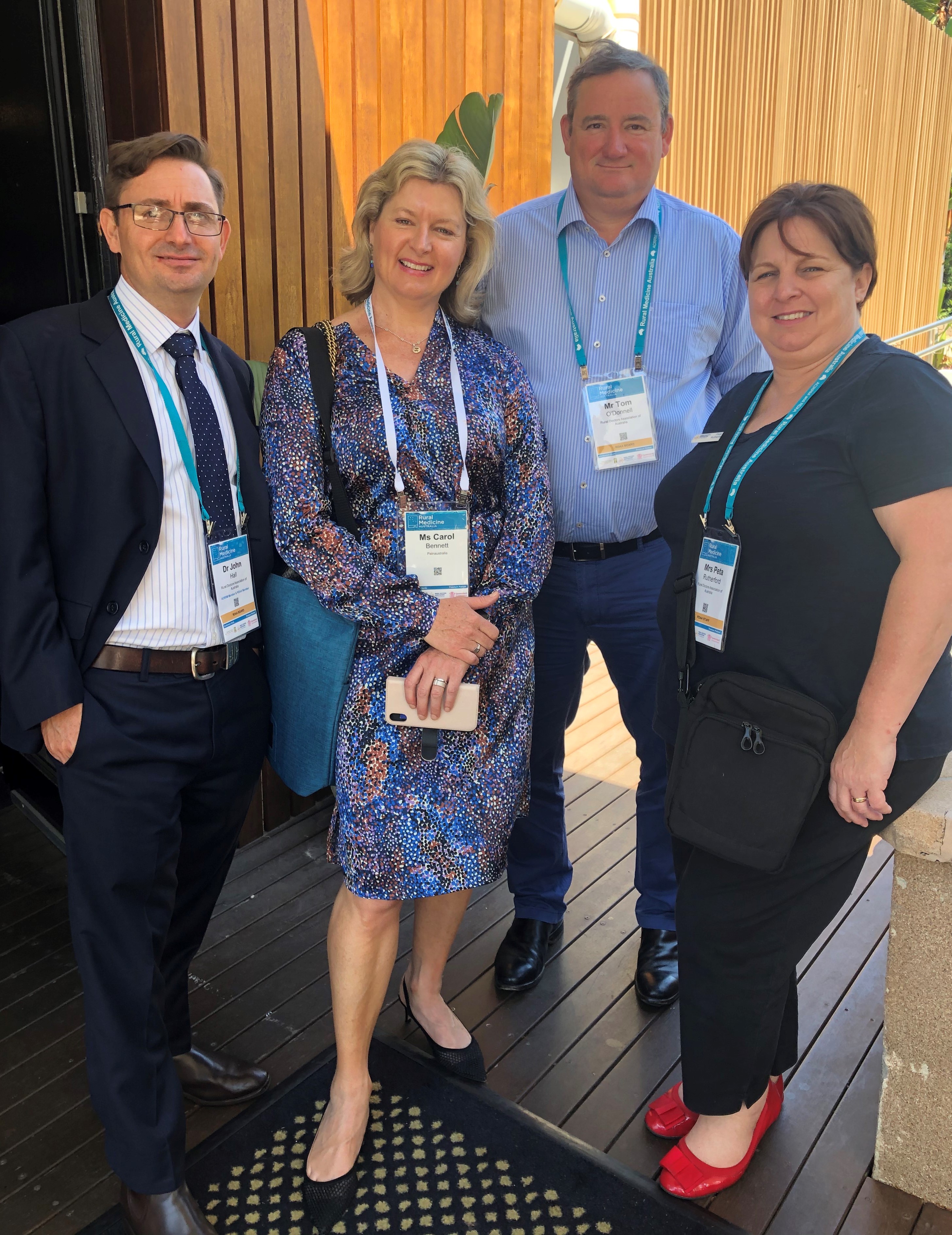 Carol Bennett, CEO, Painaustralia joins the team from the Rural Doctors Association at Rural Medicine Australia 2019